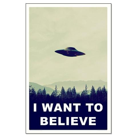 Постер с НЛО I want to believe