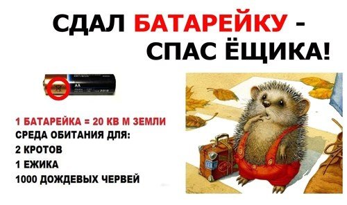 Сдай батарейку Спаси ежа