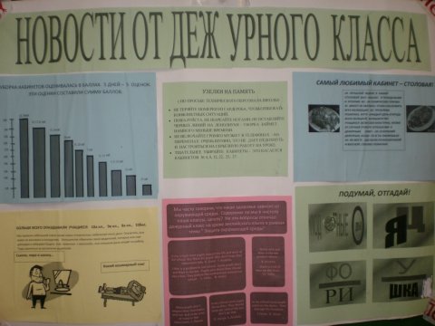 Газета по дежурству по школе