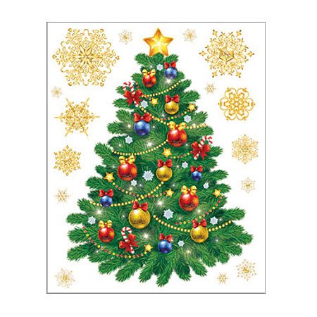 Плакат наряди елку с наклейками