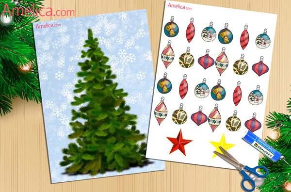 Елка на плакате своими