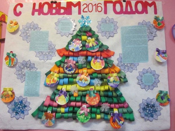 Новогодняя открытка из гофрированной бумаги