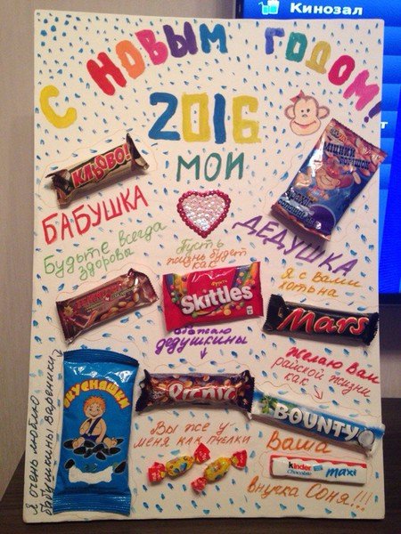 Плакат со сладостями для бабушки