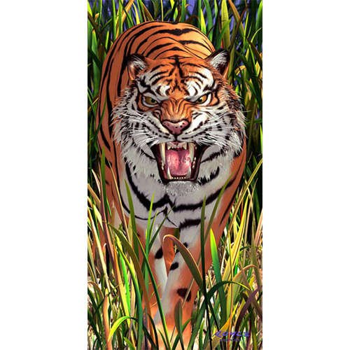 Открытка с голубым тигром