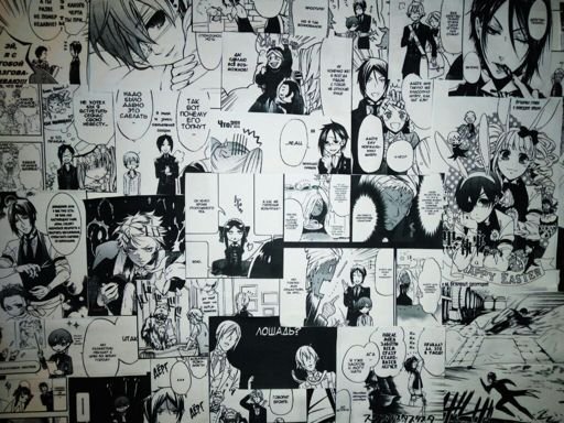 Коллаж из страниц манги
