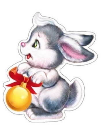 Новогодний цветной Зайчонок