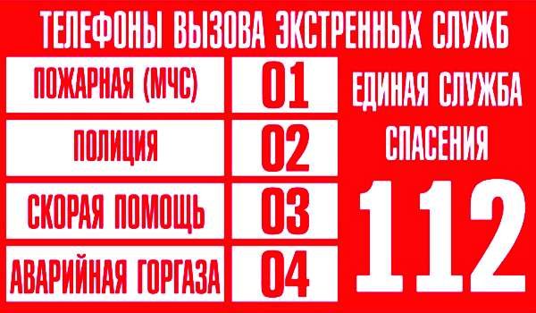 Номера телефонов экстренных служб для детей