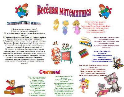 Стенгазета веселая математика