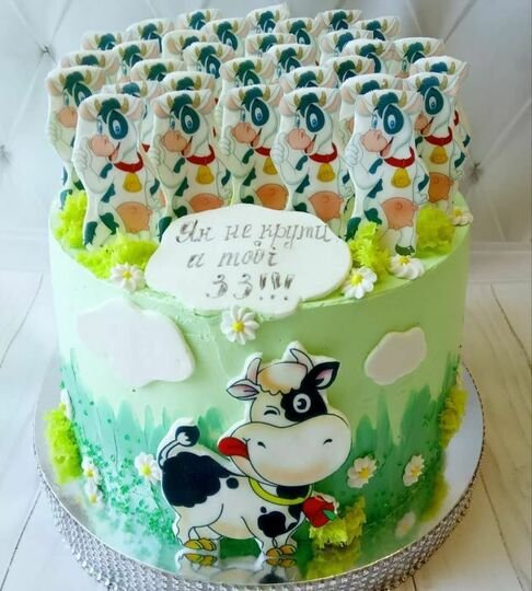 Мультяшная корова с молоком