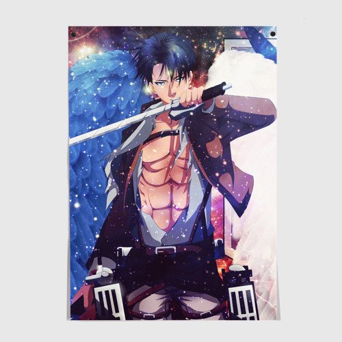 Плакаты аниме атака титанов Леви