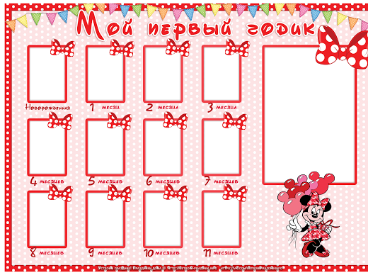 Плакат мой первый годик для девочки