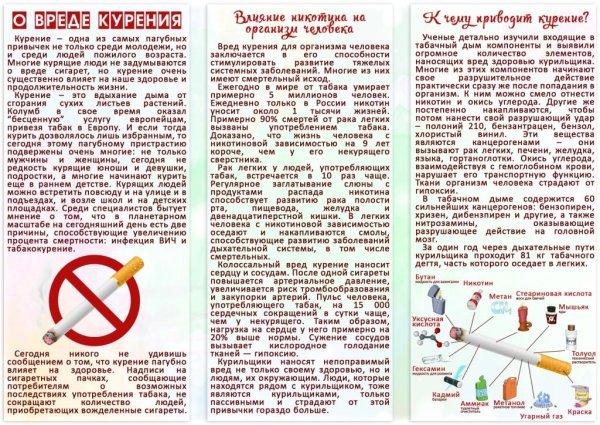 Газета о вреде курения