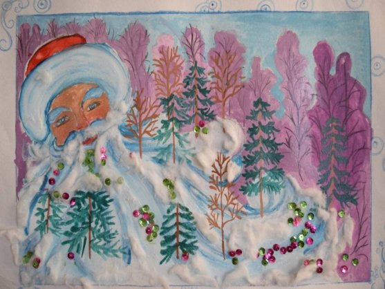 Коллективное рисование на тему новый год