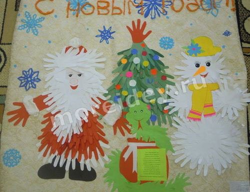 Новый год на ватмане в школу