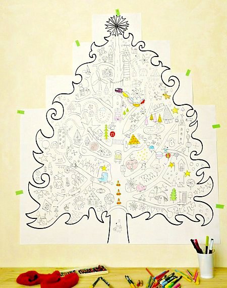 Гигантская раскраска елка