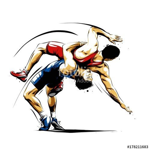 Греко римские борцы вектор