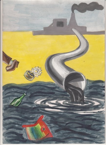 Детские рисунки на тему загрязнение воды