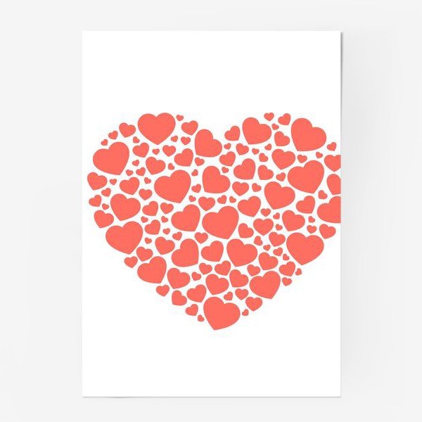 Плакат с сердечками