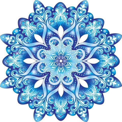 Снежинки плакат вырубной