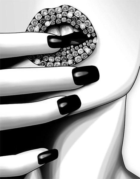 Черно белое объявление о маникюре