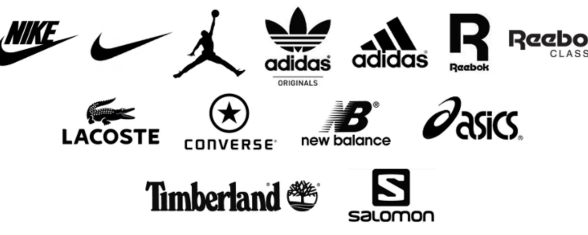 Фирмы подов. Известные спортивные бренды. Фирмы спортивные бренды. Логотипы спортивных брендов. Эмблемы спортивных брендов обуви.