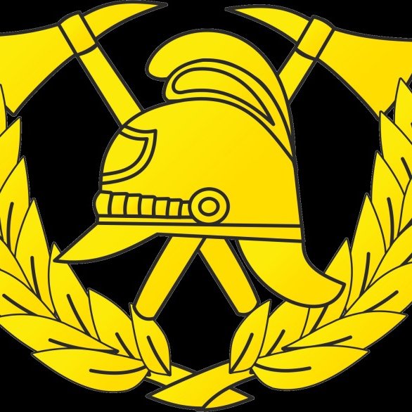 Пожарная каска с топорами