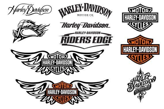 Надпись Harley Davidson трафарет