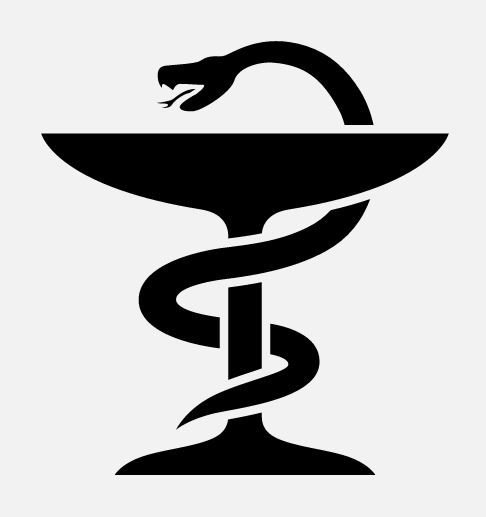 Змея с чашей символ медицины вектор