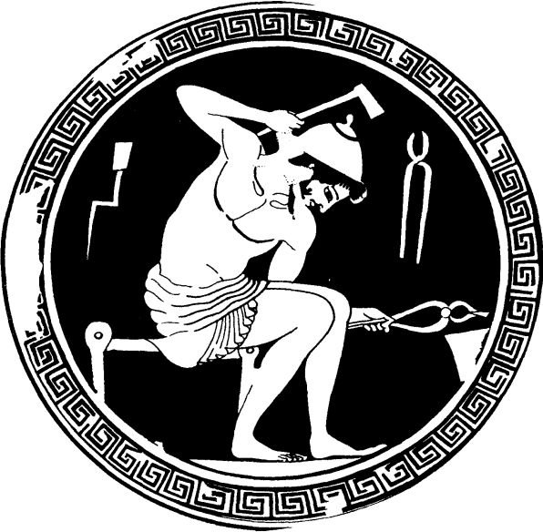 Силуэт кузнеца с молотом