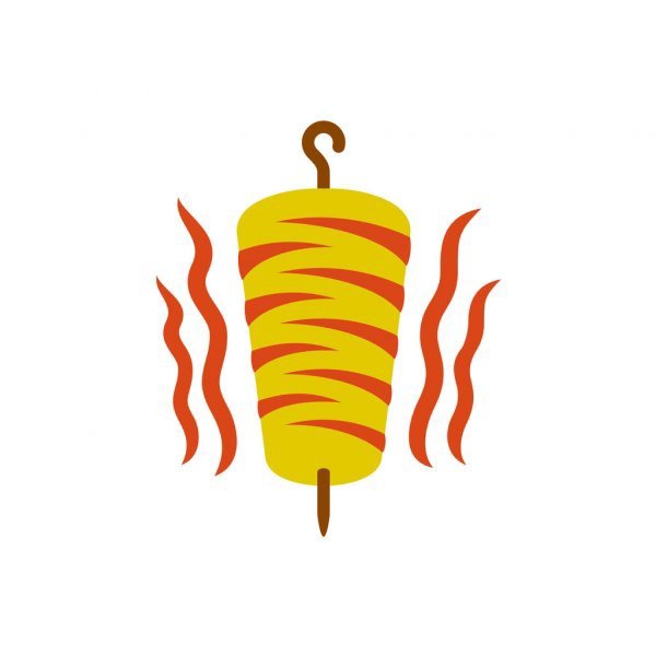 Мясо на вертеле для шаурмы вектор