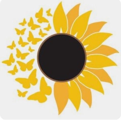 Подсолнух эмблема на прозрачном фоне для детей