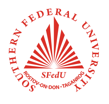 Золотой логотип ЮФУ на белом фоне