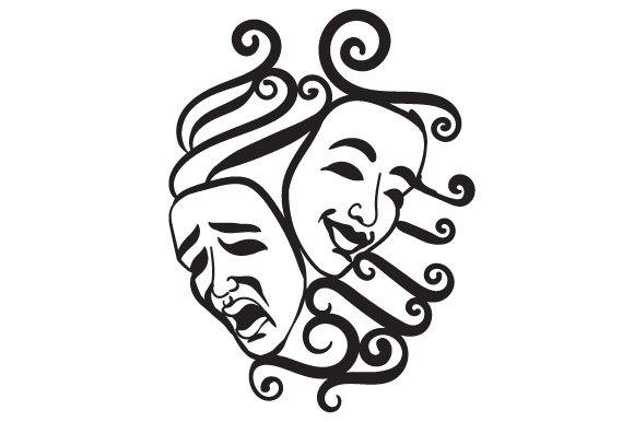 Театральные маски силуэт