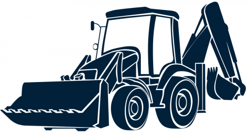 Экскаватор погрузчик силуэт