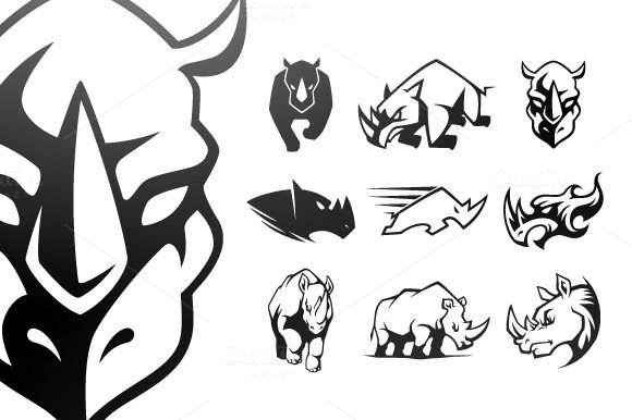 Носорог Графика стилизация