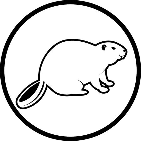 Бобер черно белый логотип