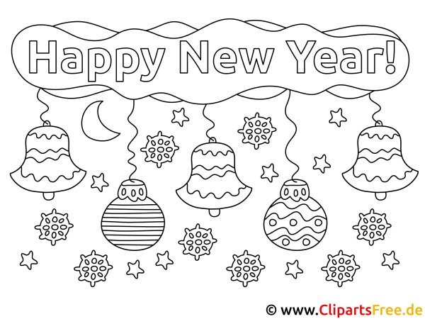 Новогодние раскраски на английском языке