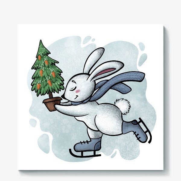 Новогодний плакат с зайцем