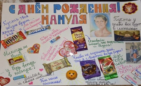 Плакат маме на день рождения