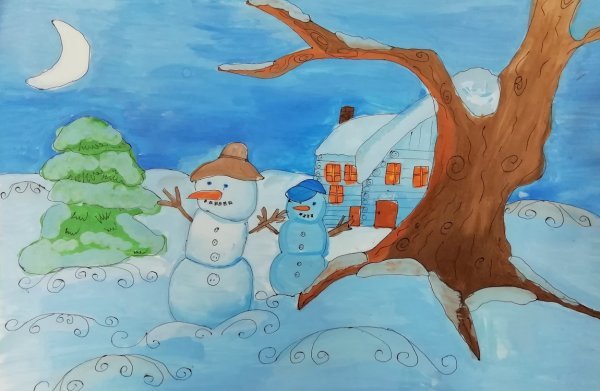 Выставка рисунков Зимушка зима