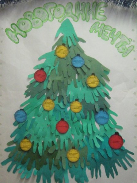Ёлка из ладошек к новому году