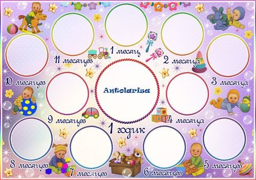 Первый год жизни девочки рамка