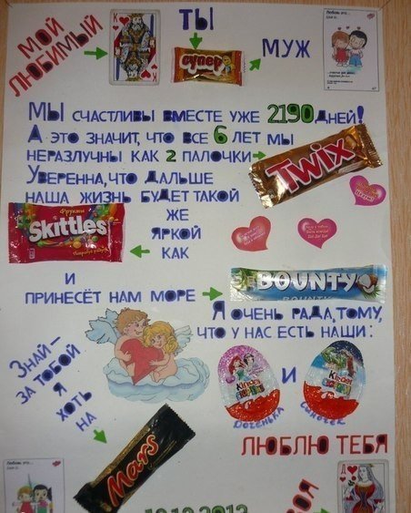Сладкий плакат на день рождения мужу