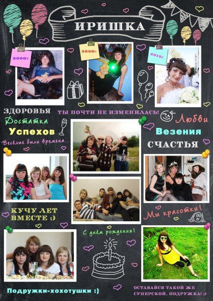 С днем рождения. Плакат