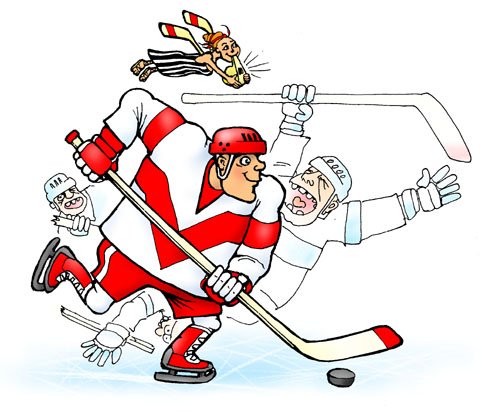 Карикатуры на детский хоккей