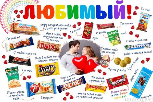 Сладкая открытка на день рождения