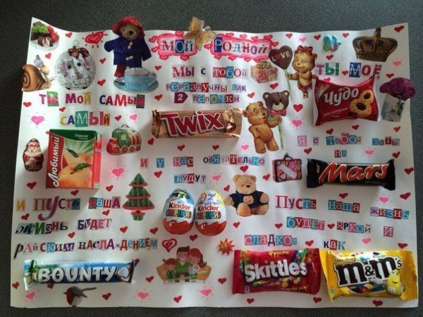 Плакат со сладостями на день рождения на 7 лет (49 фото)