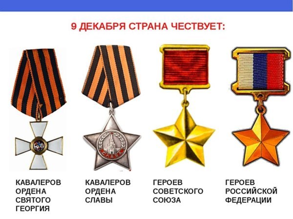 Ордена героев Отечества 9 декабря