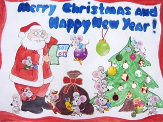 Новогодние раскраски на английском для детей