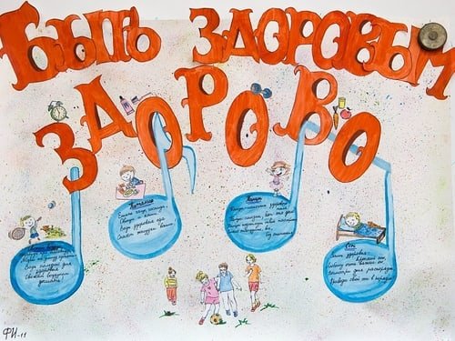 Креативный плакат ЗОЖ